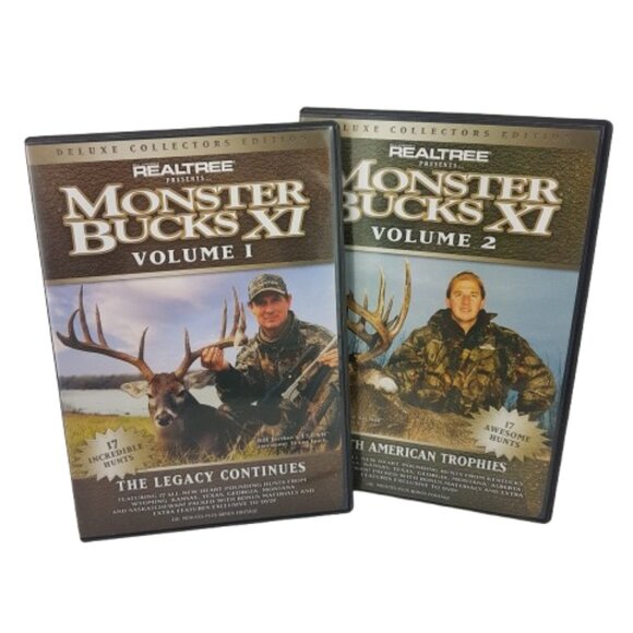 Set of 2 Hunting DVDs Realtree Monster Bucks XI Volumes 1 & 2 - Picture 1 of 4